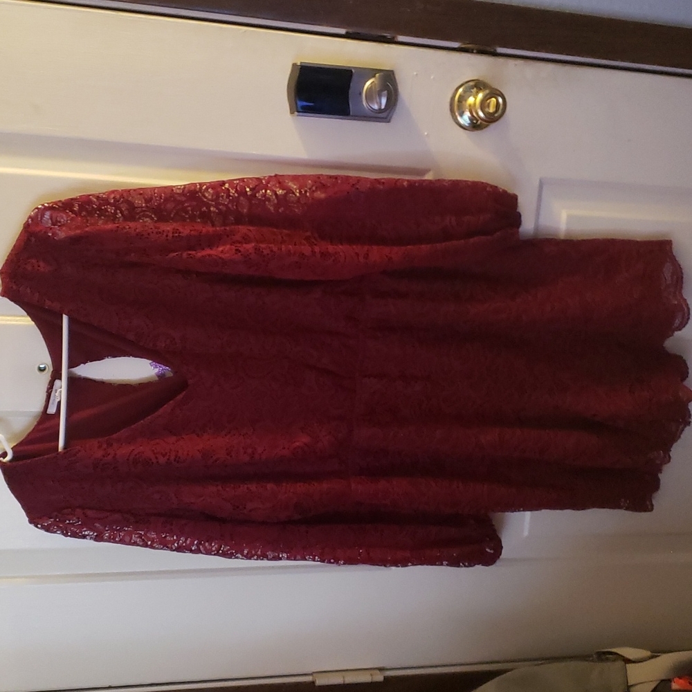 Lace red romper